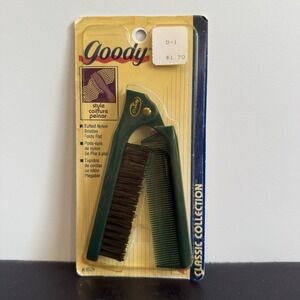 Vintage 1996 Goodie‎ Classic Collection Folding Brush And Comb Duo Green NIP